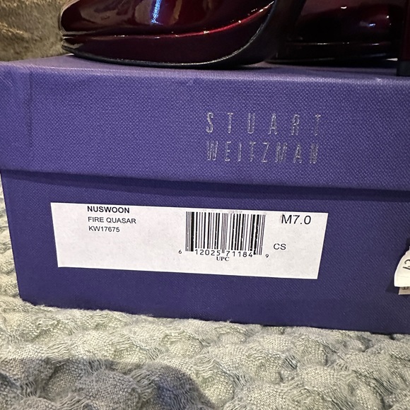 Stuart Weitzman Deep Red Patent Leather Square Heel - Picture 8 of 9